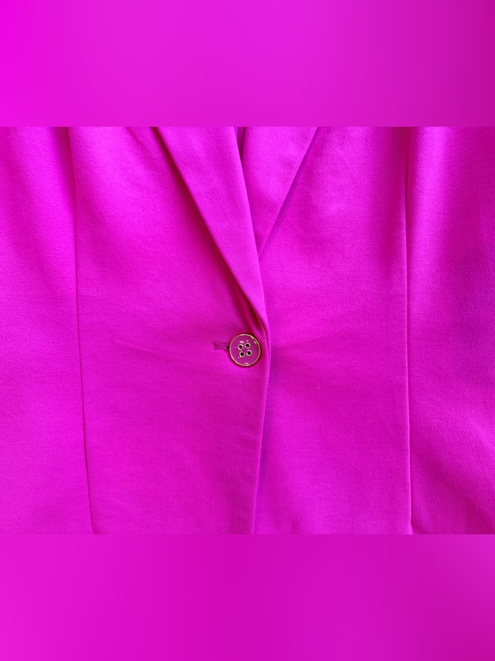 Nanette Lepore Nolita Stretch Blazer Fuchsia Hot Pink Single Button- Size 8 - Picture 5 of 6